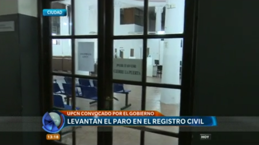 Levantan el paro en el Registro Civil