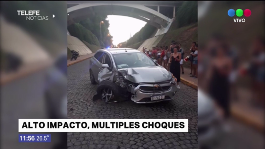 Impactante choque en la bajada Puccio