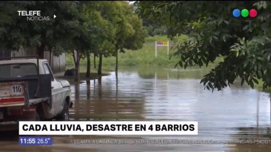 Pérez bajo el agua: más de 200 habitantes inundados reclaman obras públicas