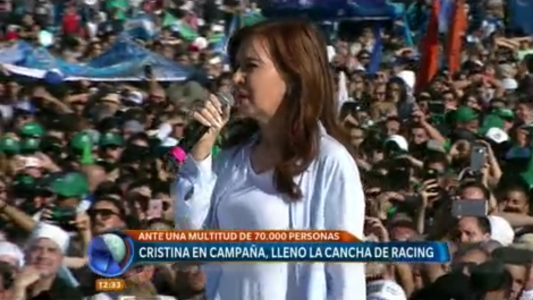 Elecciones Generales: Cristina llenó la cancha de Racing y comenzó a cerrar la campaña