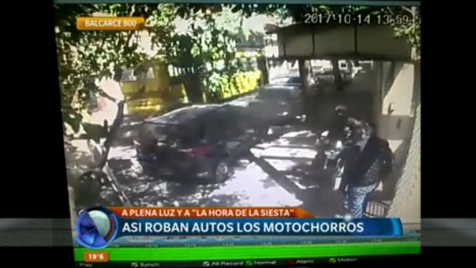 En pleno centro, de día y a cara descubierta: así robaban un auto dos delincuentes
