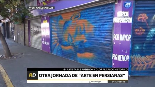 Calle San Luis vivió otra jornada a puro "Arte en persianas"