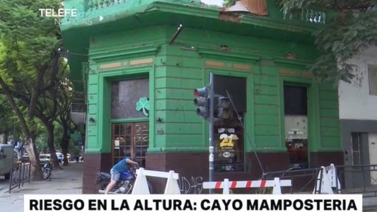 Riesgo en la altura: cayó mampostería en Entre Ríos y 3 de Febrero