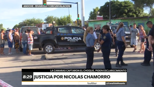 Pedido de justicia por Nicolás Chamorro, el joven atropellado por un móvil policial