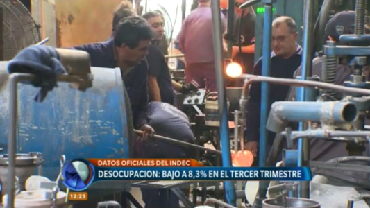 INDEC: según datos oficiales la desocupación bajó un 8,3 %