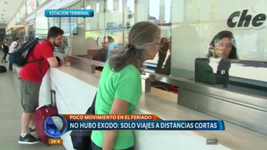 Poco movimiento en el feriado: hubo sólo viajes a distancias cortas