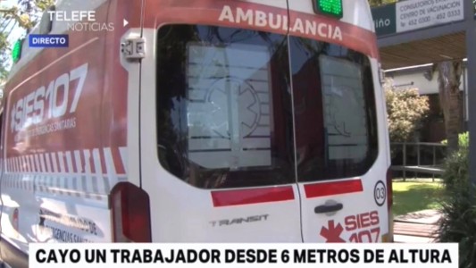 Eva Perón al 7800: un operario cayó de seis metros de altura