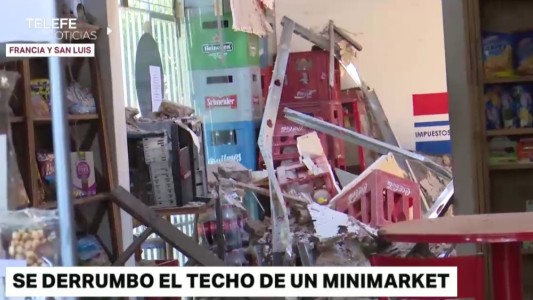 Una mujer resultó herida al desplomarse por completo el techo de un minimarket