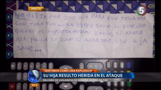 Su ex pareja baleó el frente de su casa y le dejó una nota intimidatoria
