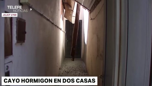 Cayó hormigón de una obra en construcción sobre viviendas linderas