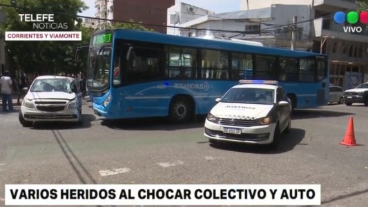 Varias personas resultaron heridas por el choque de un colectivo con un automóvil