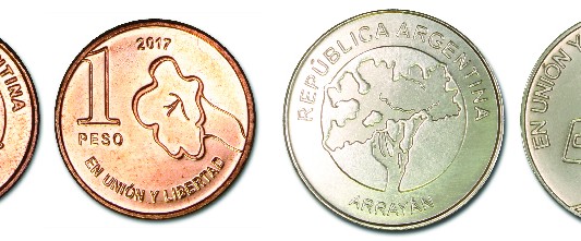 Ya circulan las monedas de 1 y 5 pesos, con árboles de la República Argentina