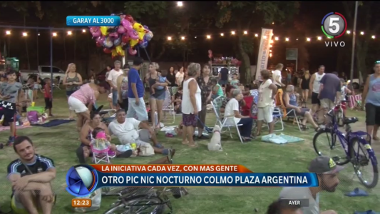Vecinos de la zona sudoeste "coparon" la plaza Argentina en un nuevo pícnic nocturno