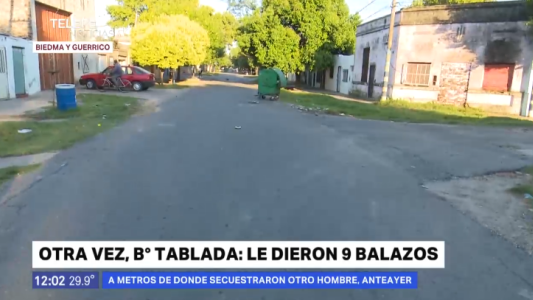 Atacaron a un hombre de nueve balazos en barrio Tablada