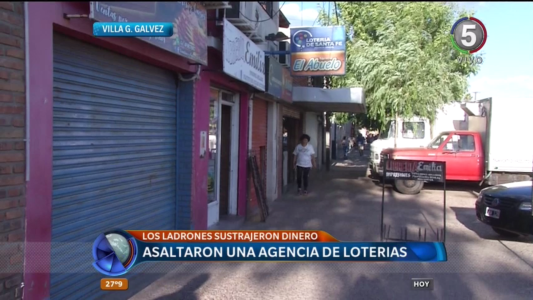 Violento asalto a una agencia de loterías de Villa Gobernador Gálvez