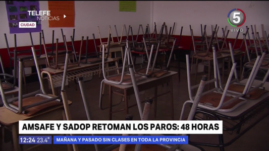 Amsafe y Sadop retoman las medidas de fuerza: miércoles y jueves no habrá clases