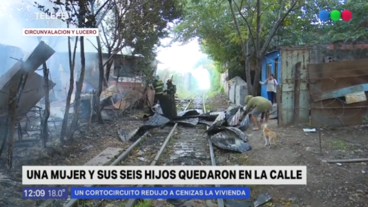 Una mujer y sus seis hijos quedaron en la calle al incendiarse una precaria casilla