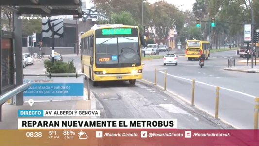 Comienzan a reparar nuevamente la traza del Metrobus