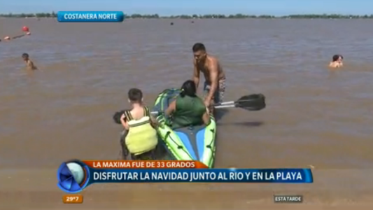 Navidad soleada: miles de rosarinos disfrutaron del río Paraná