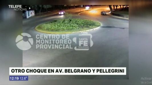 Av. Belgrano y Pellegrini: un vehículo perdió el control sobre la rotonda