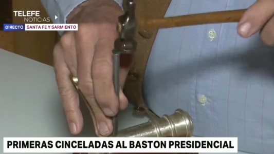 El bastón presidencial recibe sus primeras cinceladas en Rosario