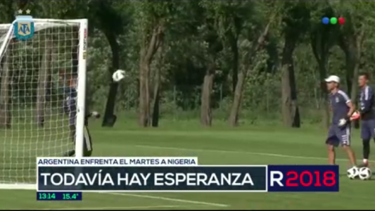 Todavía hay esperanza: Argentina entrenó antes para observar el partido de Nigeria