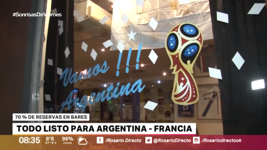 70% de reservas en bares rosarinos: todo listo para el partido Argentina-Francia