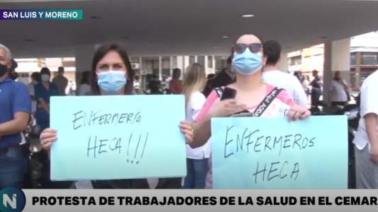Protesta de los trabajadores de Salud en el Cemar