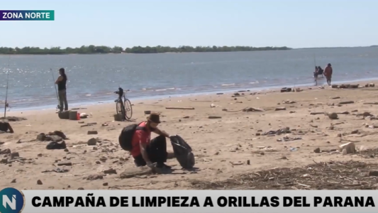 Vecinos llevaron adelante una campaña de limpieza a orillas del Paraná