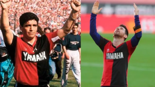 Sale a la venta la camiseta de Newell's que vistió Maradona y que usó Messi para homenajearlo