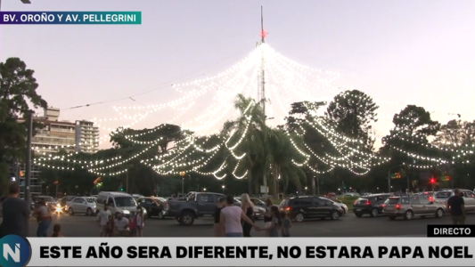 Rosario se iluminó con el tradicional arbolito de Navidad de Oroño y Pellegrini