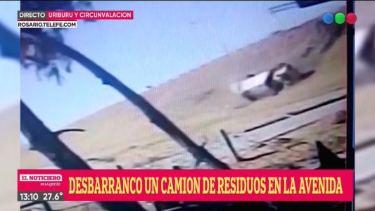 Basura con suerte: un camión de residuos protagonista de un espectacular vuelco