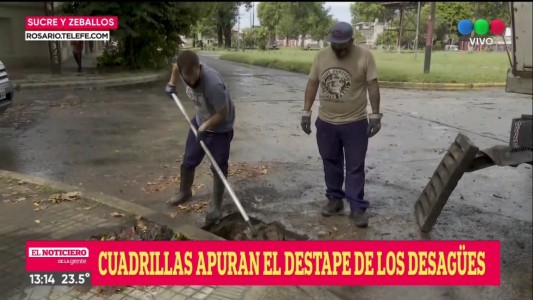 Intensificaron los trabajos de desobstrucción de calles anegadas por el temporal