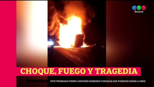 Fatal accidente en la ruta 11: se incendió una camioneta al colisionar con un micro
