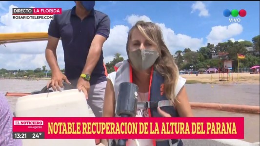 Menos playa, el río Paraná recupera su caudal