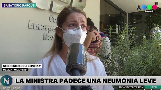 La ministra Cantero tiene neumonía, pero se encuentra en sala general