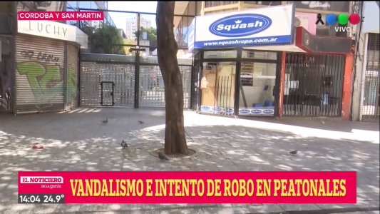 Rompen vidriera y roban en un local de Peatonal San Martín al 800