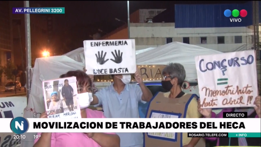 Protesta de trabajadores del HECA