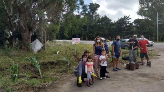 Vecinos de un barrio platense convirtieron un basural en un jardín de plantas