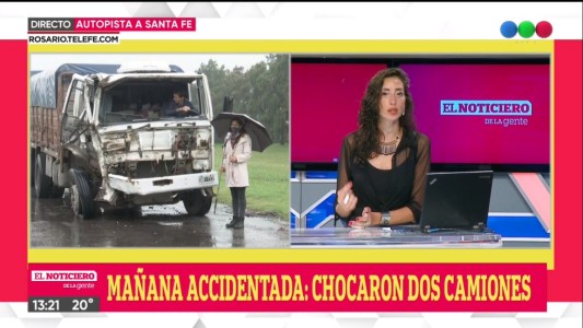 Fuerte choque entre dos camiones en la Autopista a Santa Fe