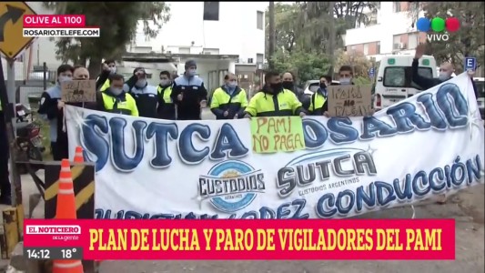Protesta de vigiladores privados de Pami