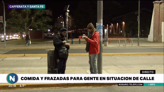 Comida y frazadas para personas en situación de calle