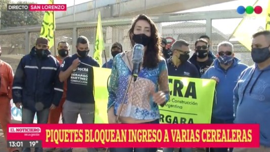 A través de un piquete, la UOCRA bloquea el ingreso a varias cerealeras en la zona del cordón industrial