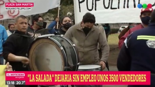 Feriantes se manifestaron en contra de la llegada de La Salada a Rosario
