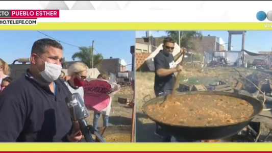 Locro solidario en Pueblo Esther