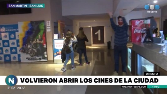 Felicidad por la reapertura de los cines en Rosario