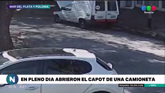 En dos minutos robaron la batería y la rueda de auxilio de un utilitario estacionado