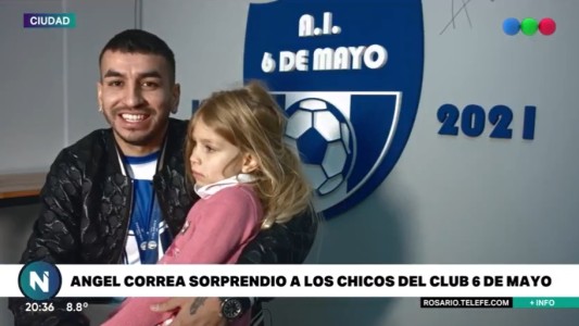 El rosarino Correa visitó al club de sus inicios tras la Copa América