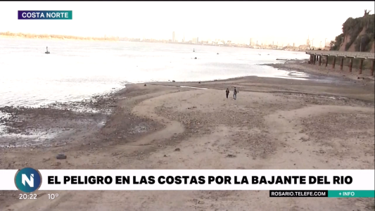 El peligro en las costas por la bajante del río