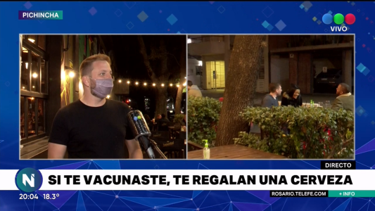 Un bar de Rosario lanzó una campaña para incentivar la vacunación en los más jóvenes